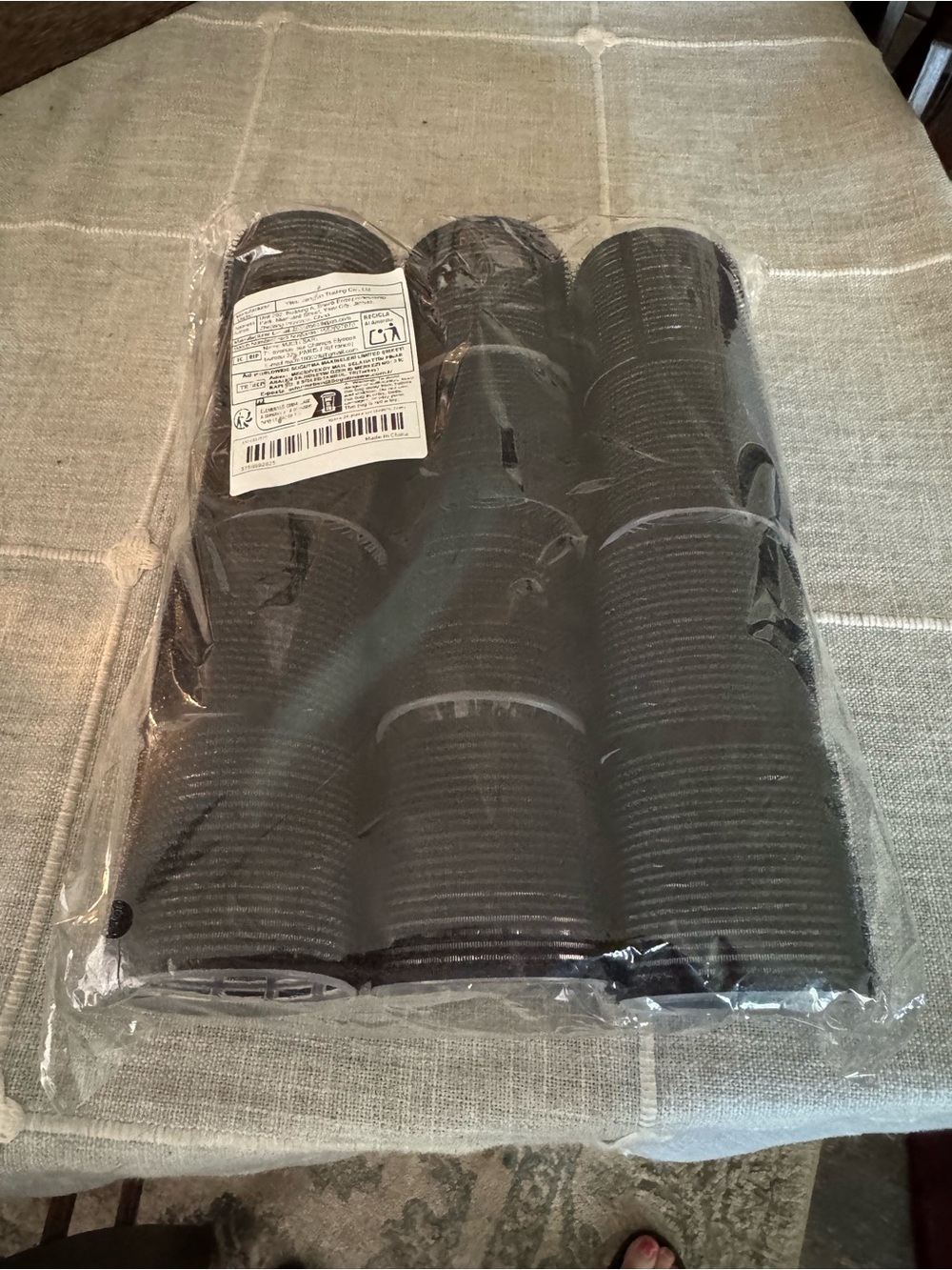 Black Velcro Hair Rollers - Pack of 12